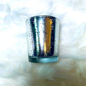 Brand New Speckled Mercury Glass Votive Candle Holder Set.